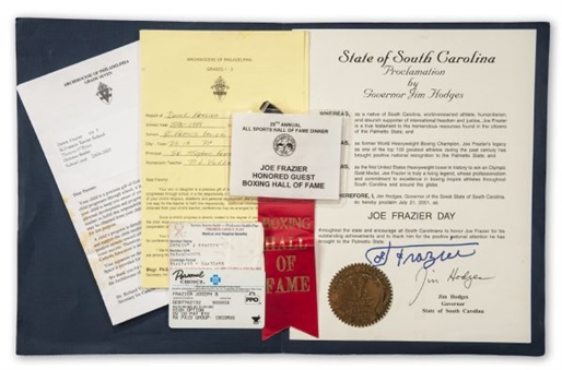 Joe Frazier Signed Personal Items Collection 